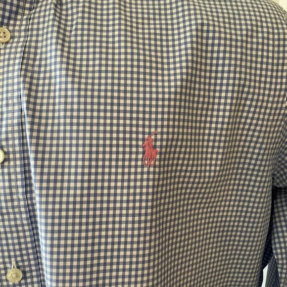 Ralph Lauren Polo Men’s Blue and White Check Button Down Shirt Size SP - Picture 4 of 4